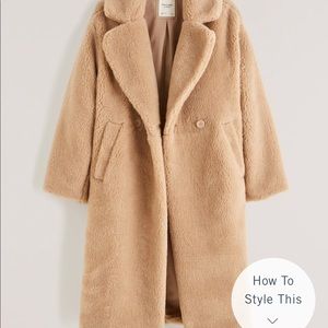 Abercrombie & Fitch Long Oversized Sherpa Teddy Coat